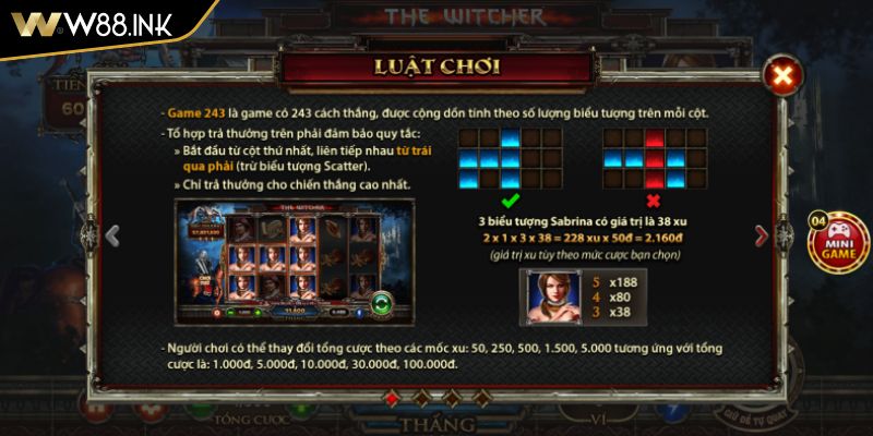 Thế Giới The Witcher W88 Huyền Bí Và Cơ Hội Thắng Lớn 2 Chiến thuật lựa chọn mức cược